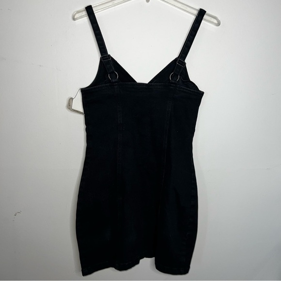 GARAGE Mini Dress Black Denim Zip Front Cotton Size Small NWT - Picture 5 of 10